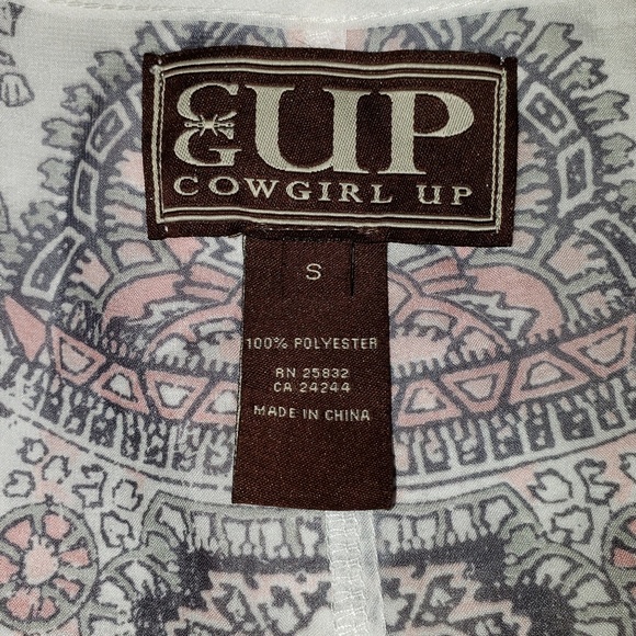 EUP Cowgirl Up Blouse white/pink Size Small - Picture 5 of 5